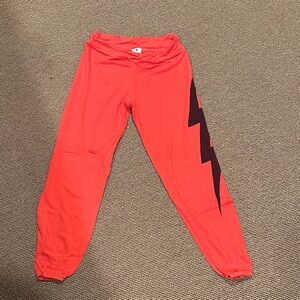 Sundry Red Lightning Bolt sweatpants